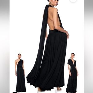 AKIRA Black and white striped Infinity Maxi Dress